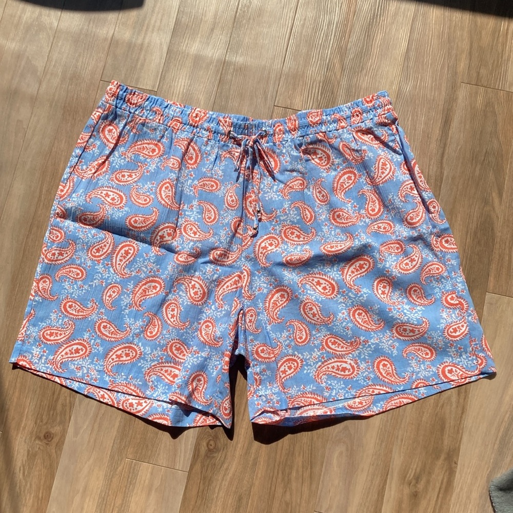 Hearts of Palm short paisley floral print pull on short cotton casual boho 2X - Picture 9 of 14